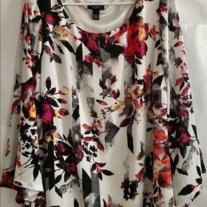 Womans Flower Print Blouse , Size 18W